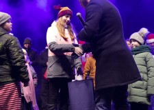 Powiększ zdjęcie Odbiór nagrody za najpiękniejszą kartkę śiwąteczną
